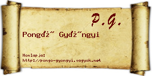Pongó Gyöngyi névjegykártya